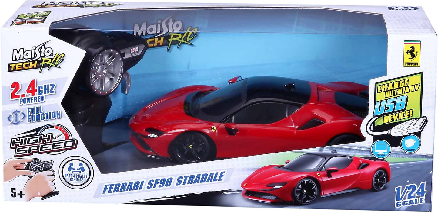 Maisto Tech R/C 1:24 Premium Ferrari SF90 Stradale, Red
