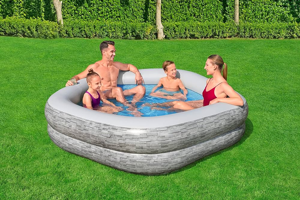 Bestway TruPrint Stone Family Pool 2.13M X 2.06M X 53CM