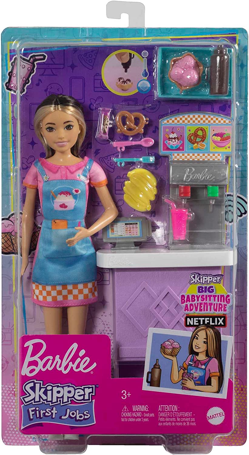 Barbie Doll And Accessories Skipper First Job Snack Bar Playset
