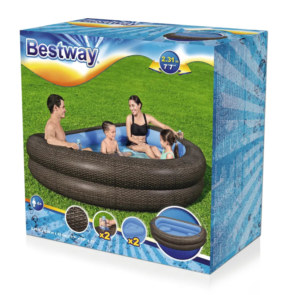 Bestway TruPrint Wicker Family Pool 231x178x53cm