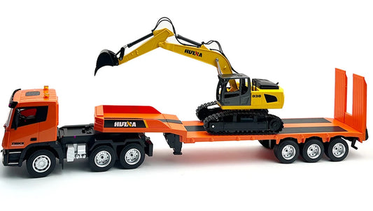 HUINA 1319 1/24 9CH RC TRUCK AND TRAILER W/6CH RC EXCAVATOR