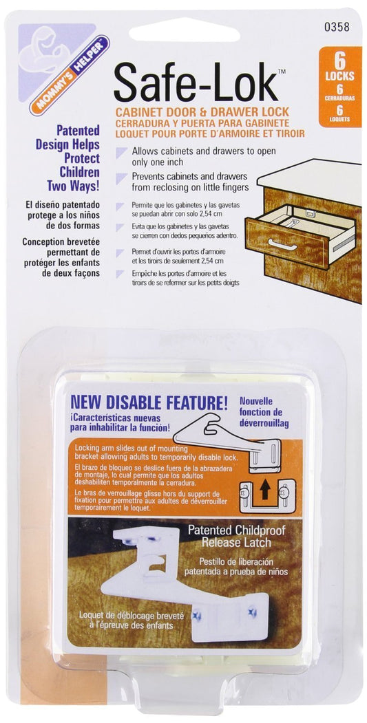 Mommy's Helper Safe-Lok Cabinet Door and Drawer Lock with Disable Feature