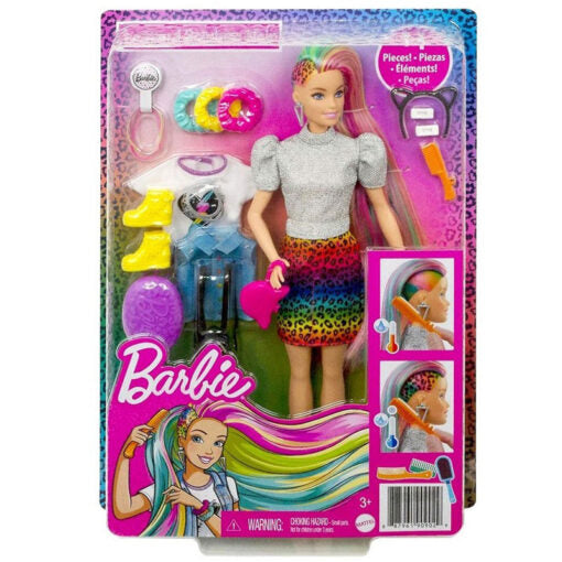 Barbie Leopard Rainbow Hair