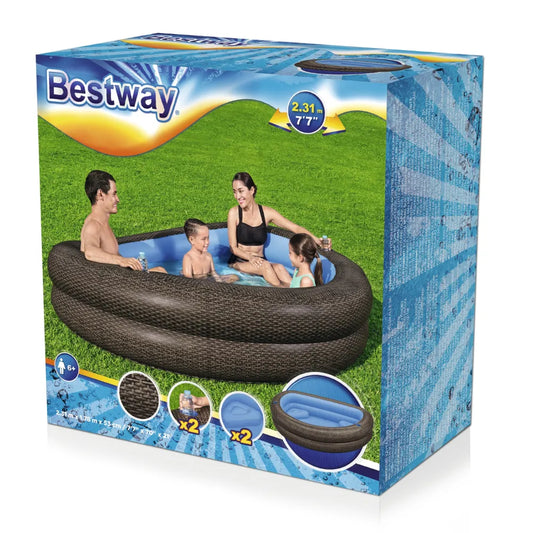 Bestway TruPrint Wicker Family Pool 231x178x53cm